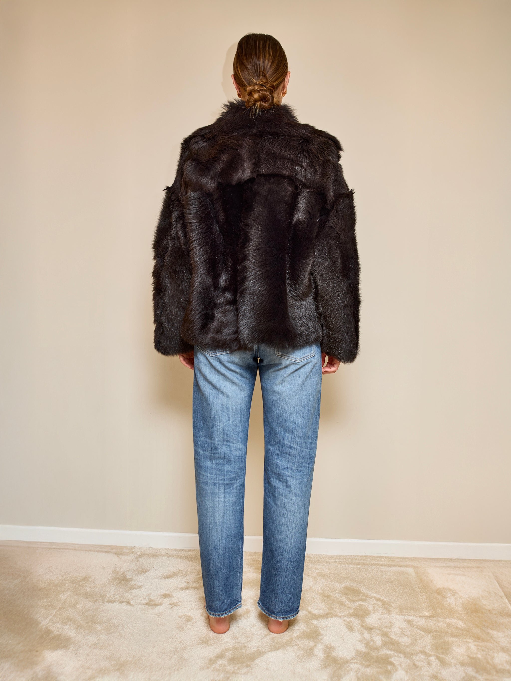 Veste en fourrure d'agneau réversible