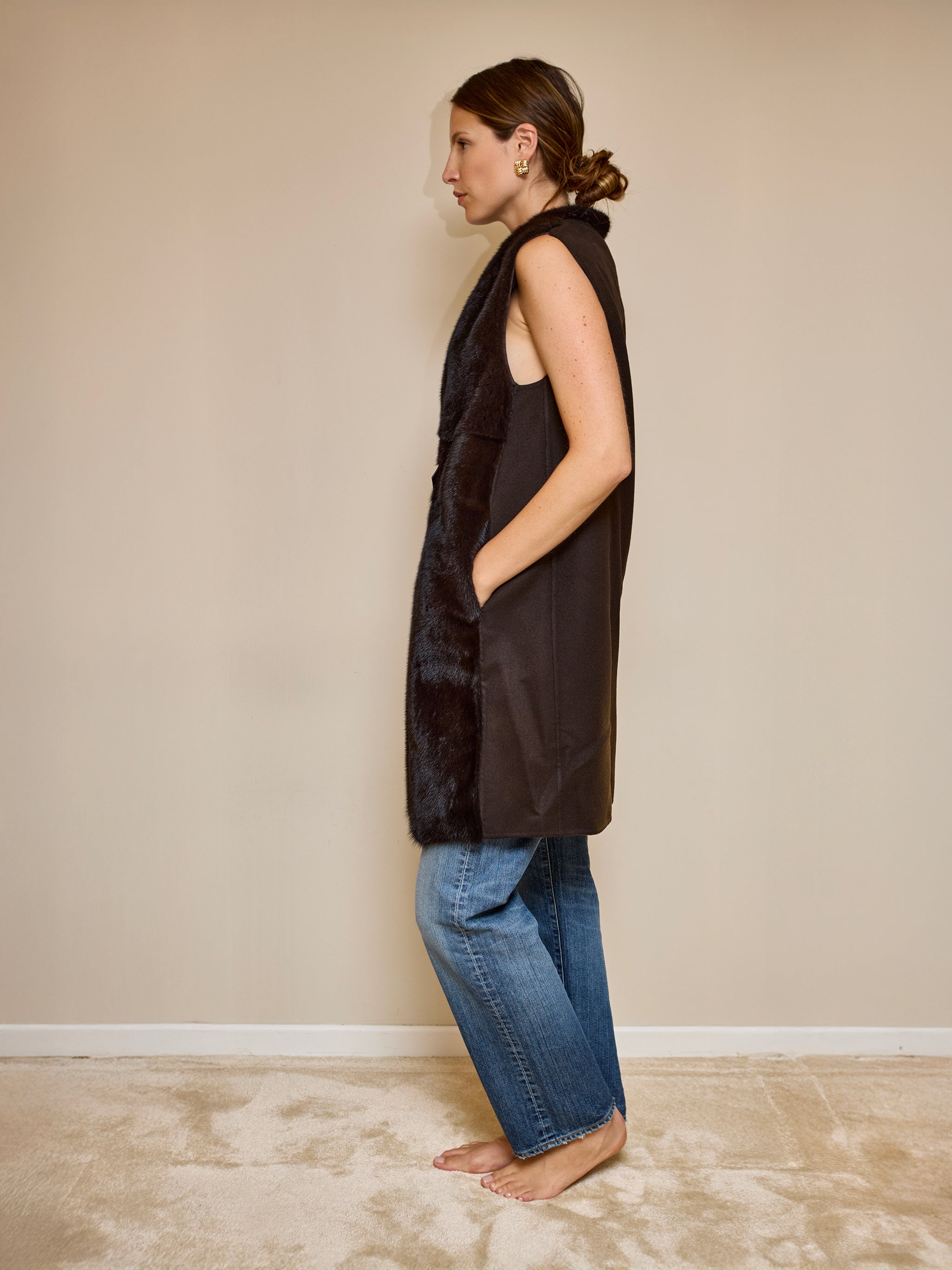 Gilet sans manches vison Loro Piana