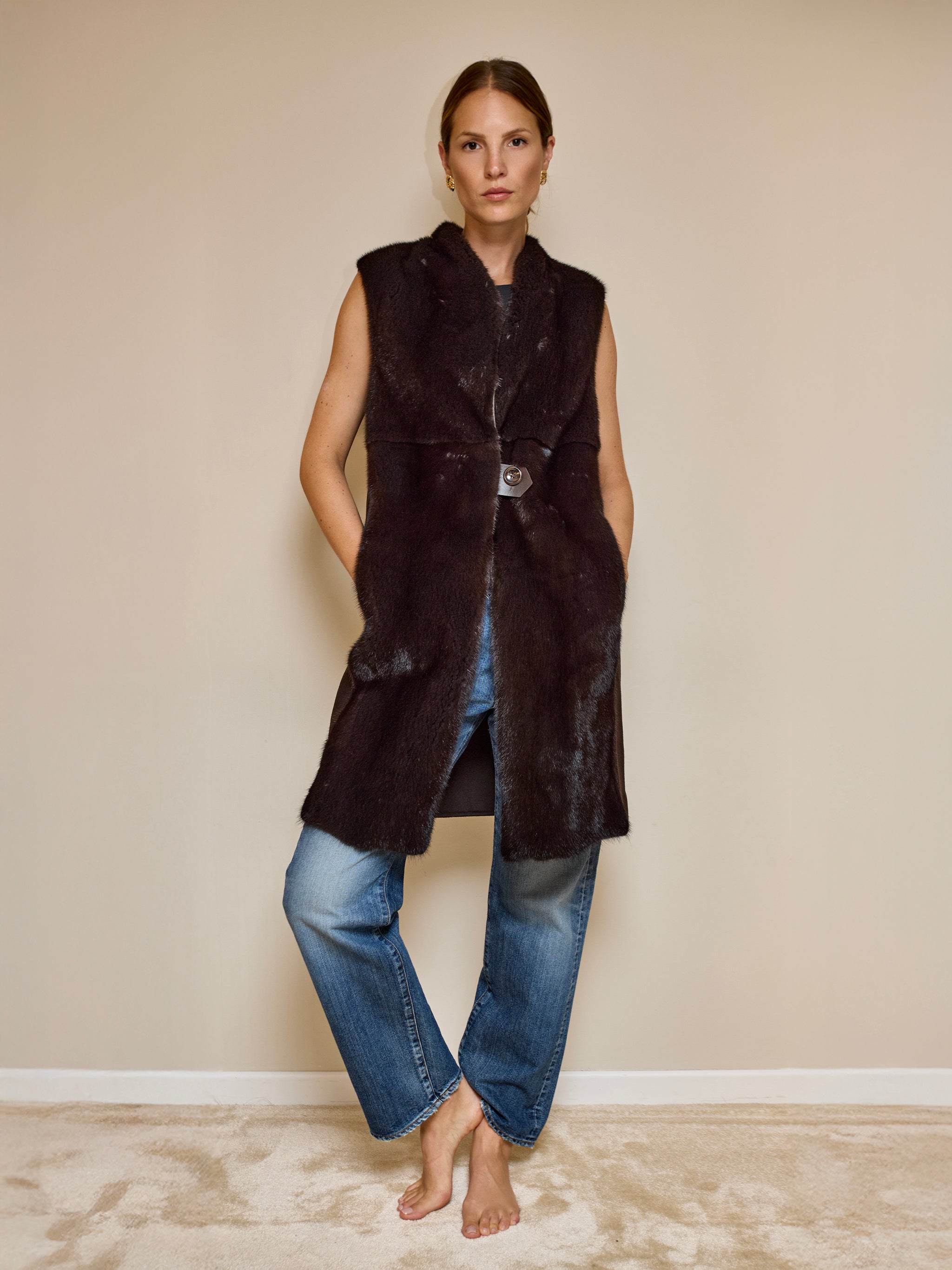 Gilet sans manches vison Loro Piana