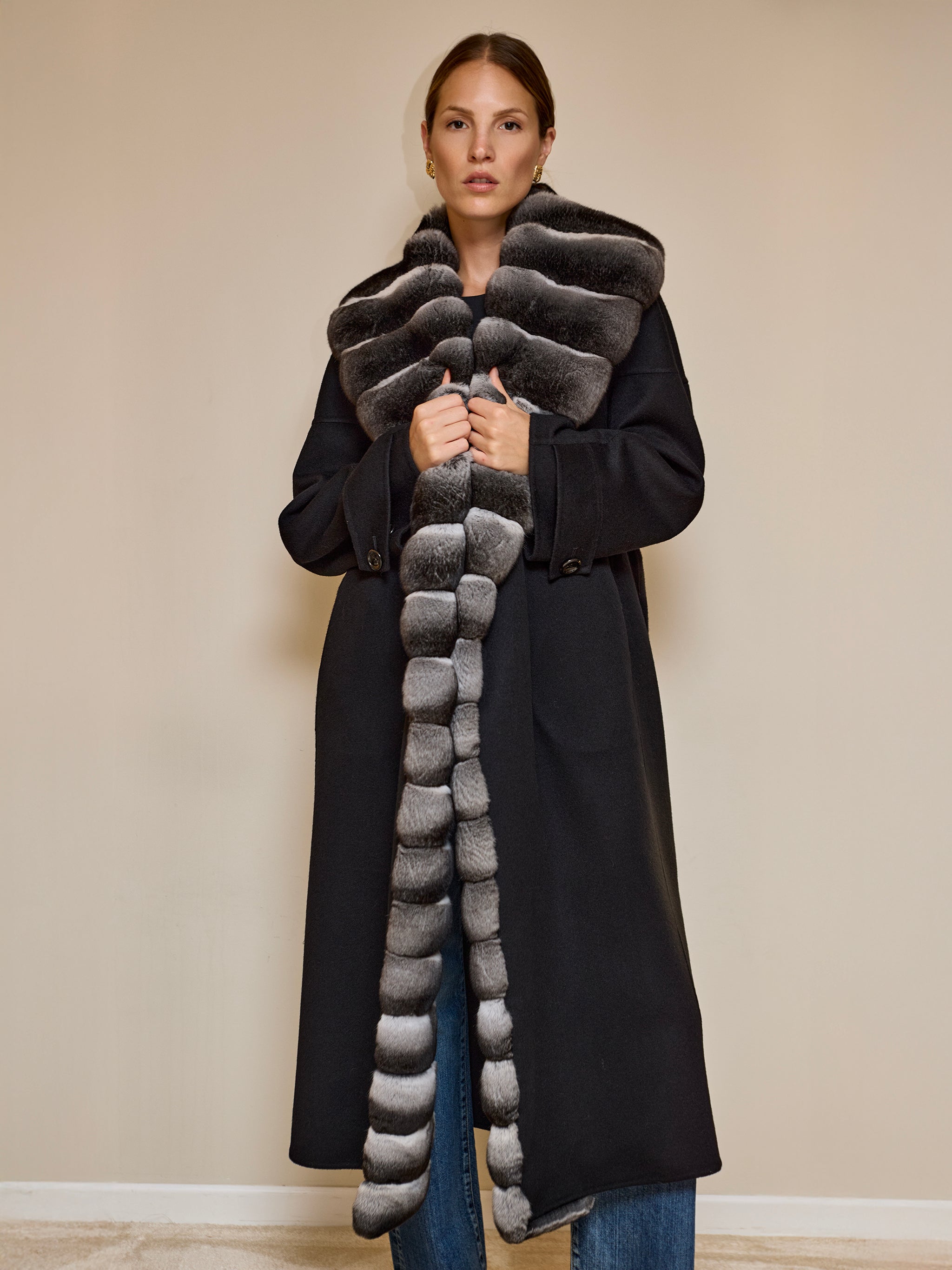 Manteau cachemire et chinchilla