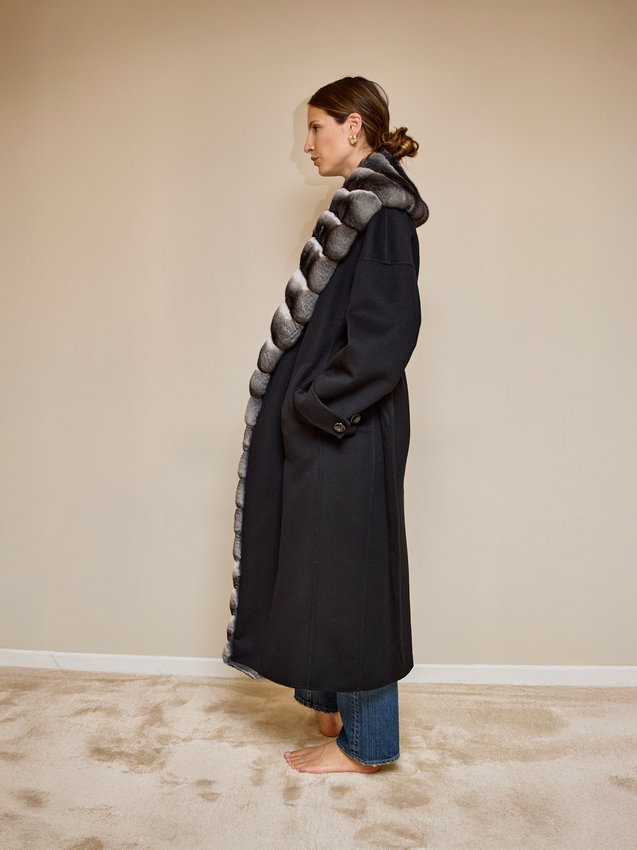 Manteau cachemire et chinchilla