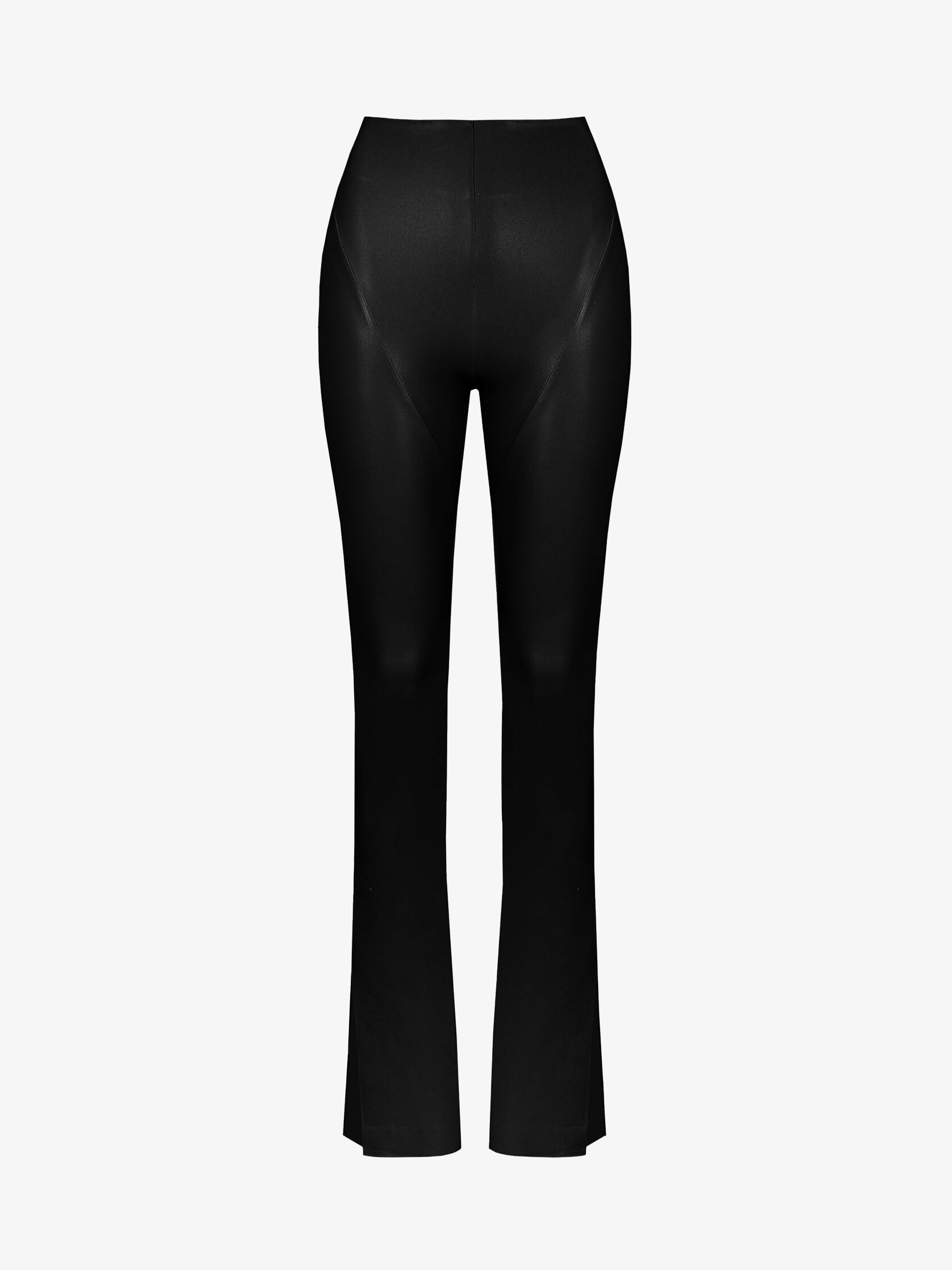 Vegan Leather Sculpting Flared Pants