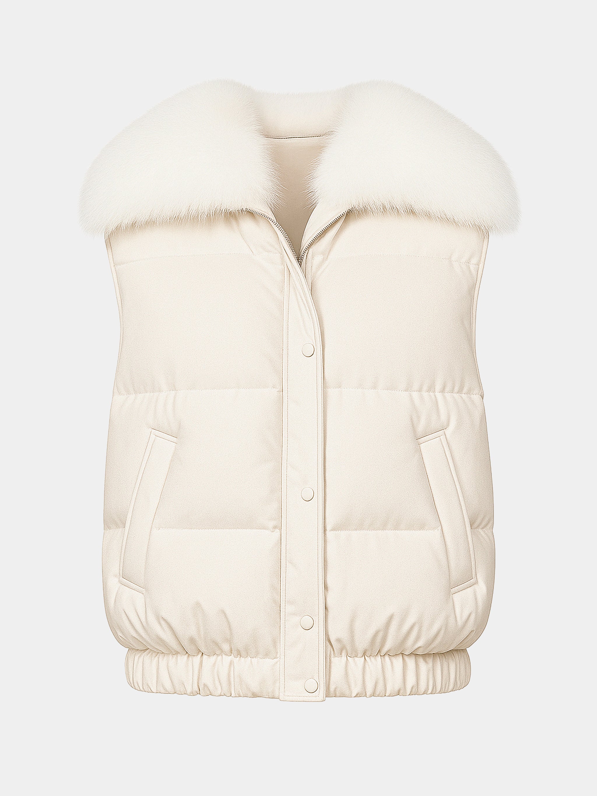 Gilet en flanelle avec col en fourrure de renard