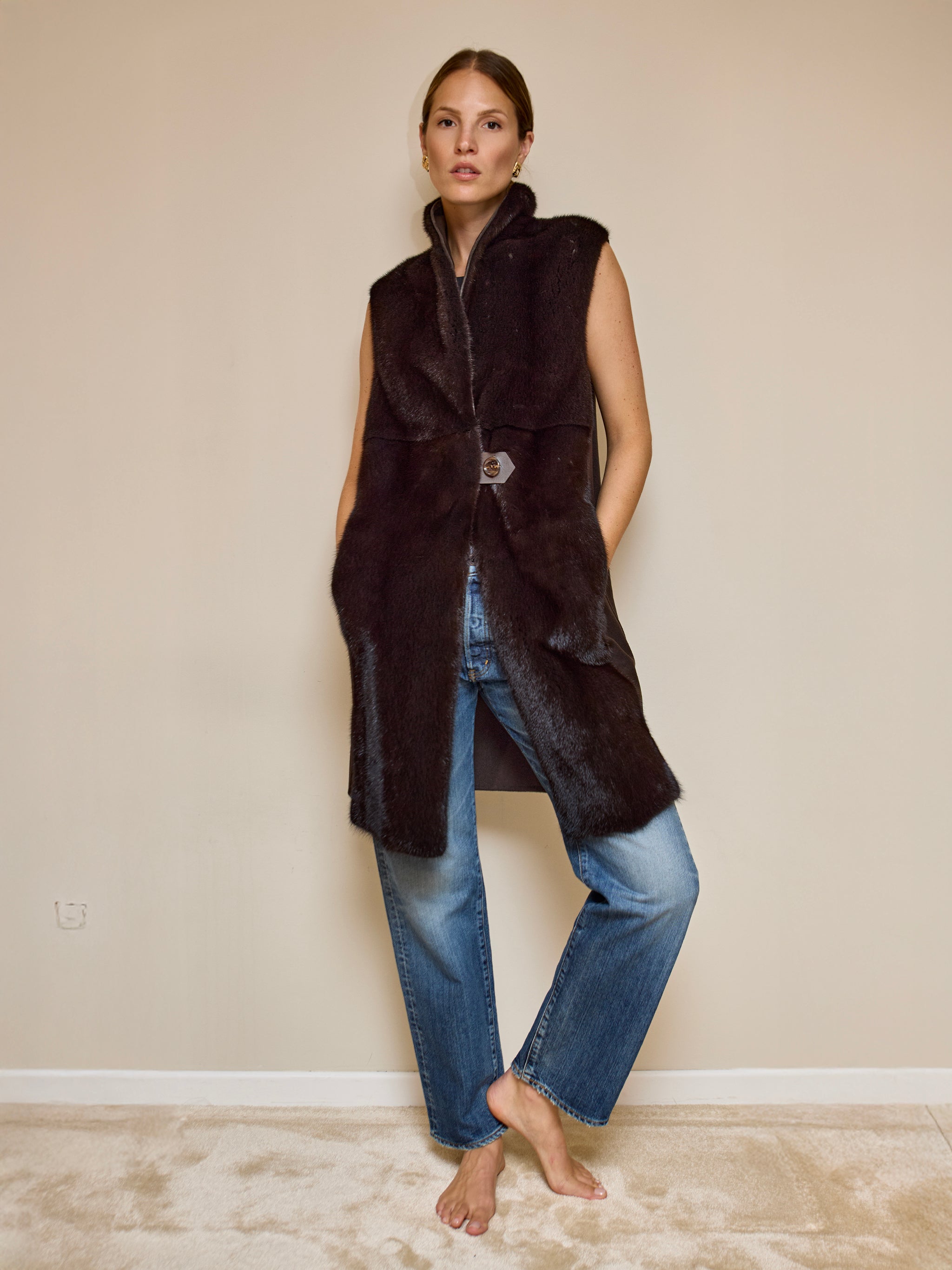 Gilet sans manches vison Loro Piana