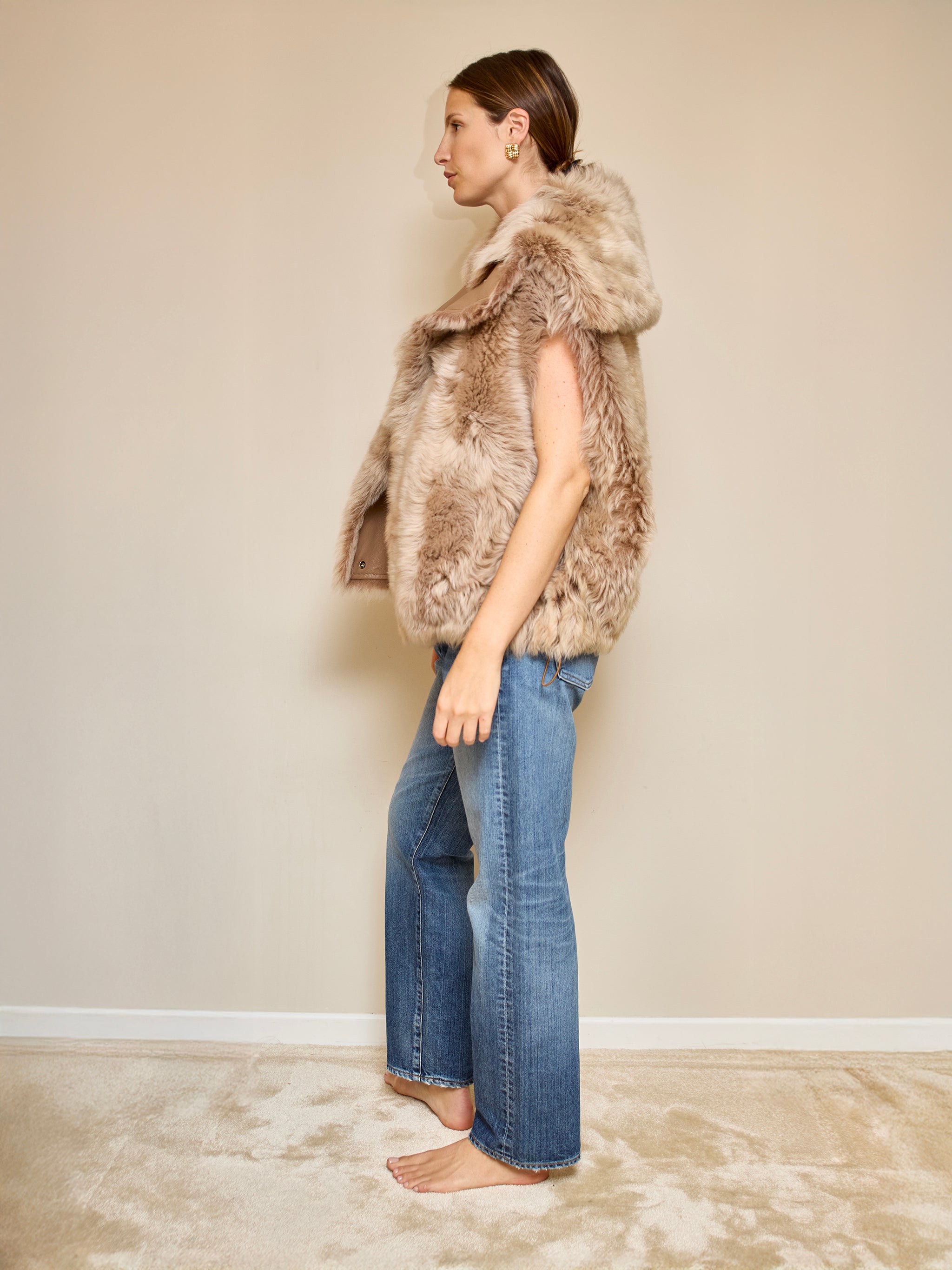 Gilet sans manche agneau CHAI LATTE