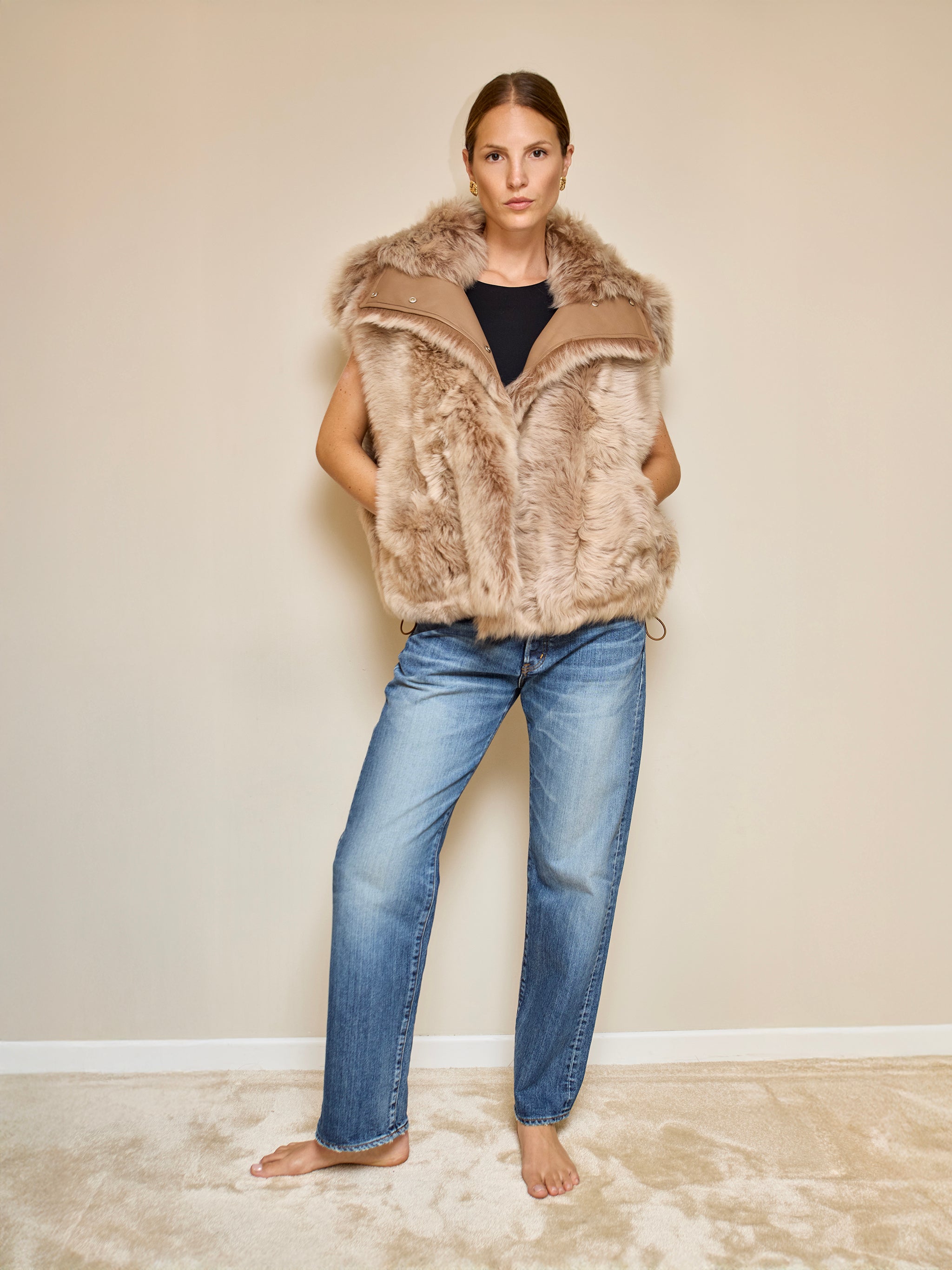 Gilet sans manche agneau CHAI LATTE