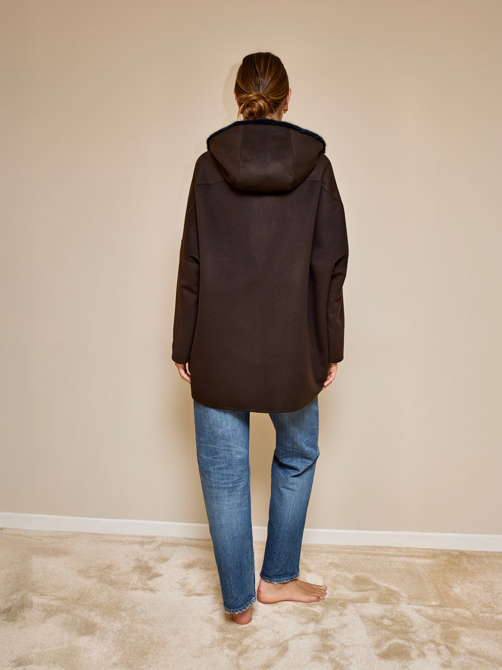 Manteau chocolat vison