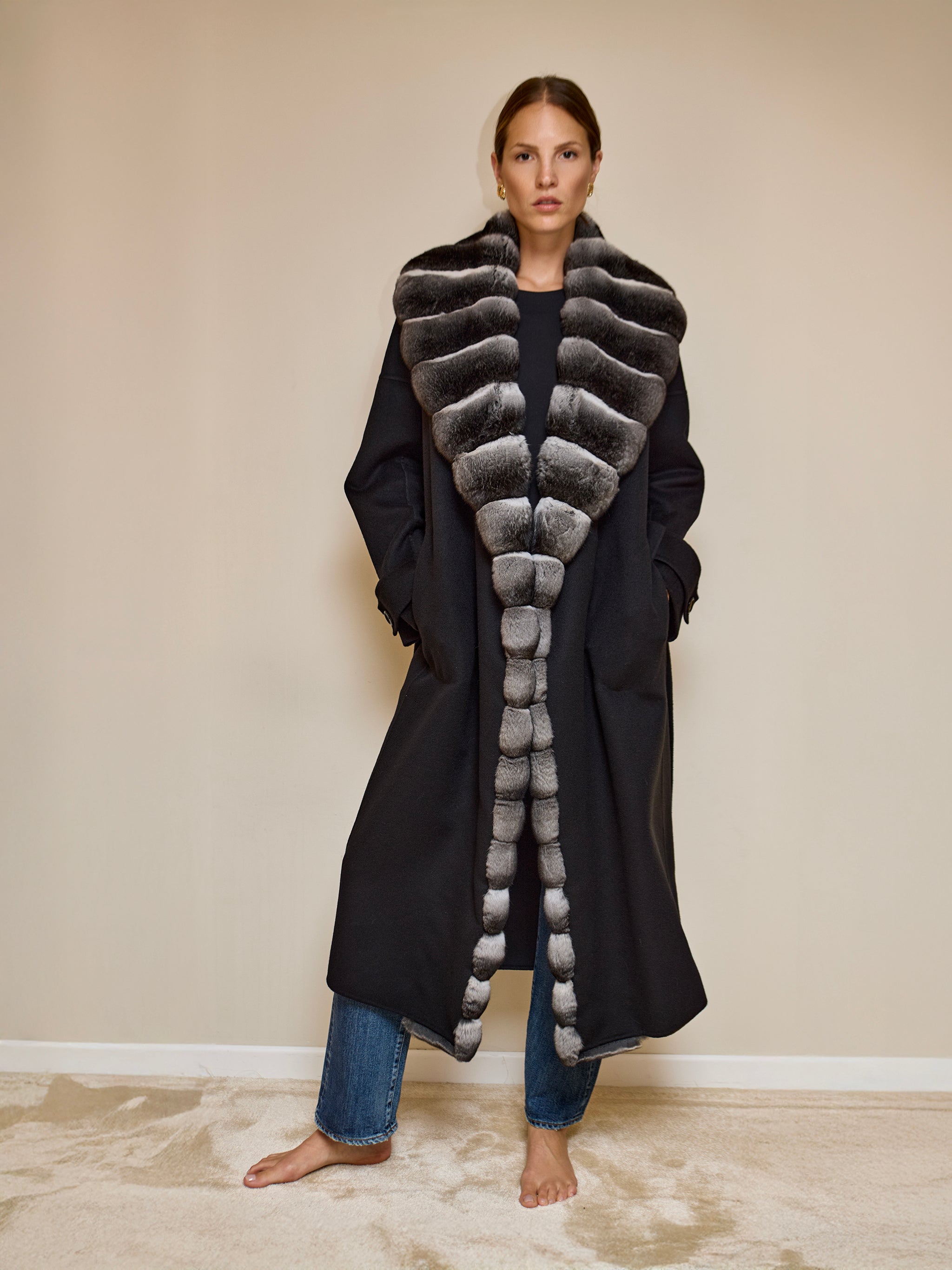 Manteau cachemire et chinchilla