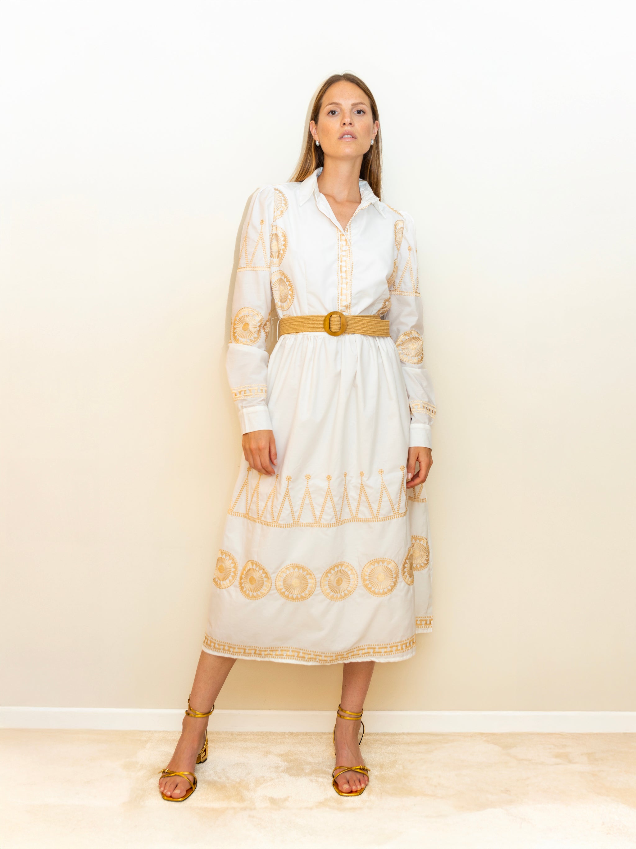 Midi Dress with belted waist